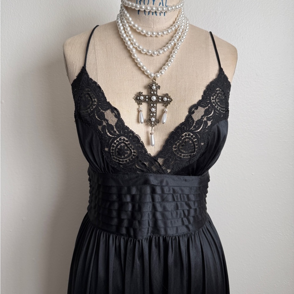 Vintage Lily of France Nylon Nightgown Slip Dress with Open Back